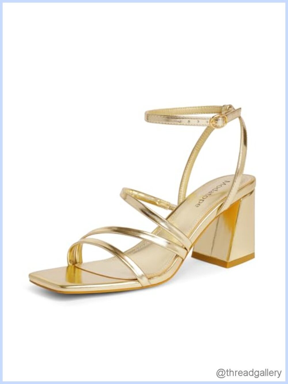 Modatope Women's Strappy Chunky Block Heel Square Toe Sandals Prom Shoes